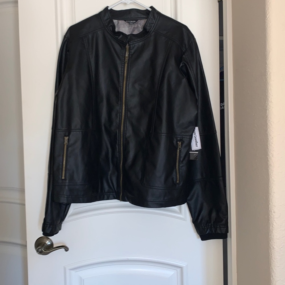 NEW Faux Leather  Motto Jacket